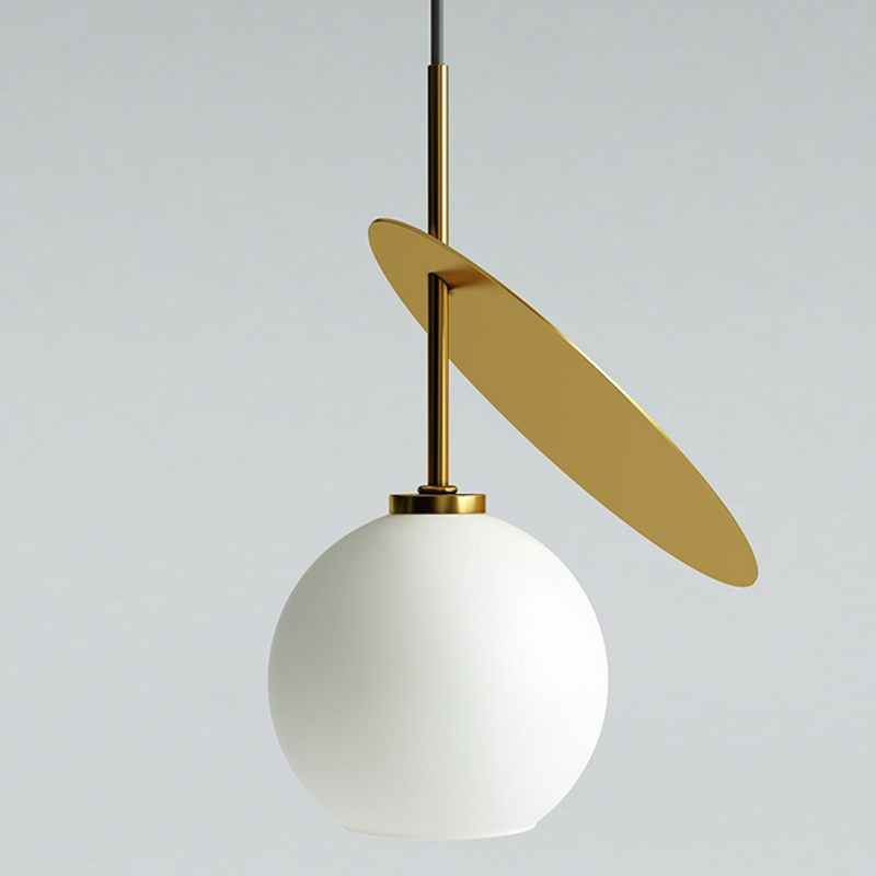 Подвесной светильник Cherry Pendant One Gold Белое матовое стекло Глянцевое золото Подвесной светильник Cherry Pendant One Gold Белое матовое стекло Глянцевое золото в Брянске | Loft Concept