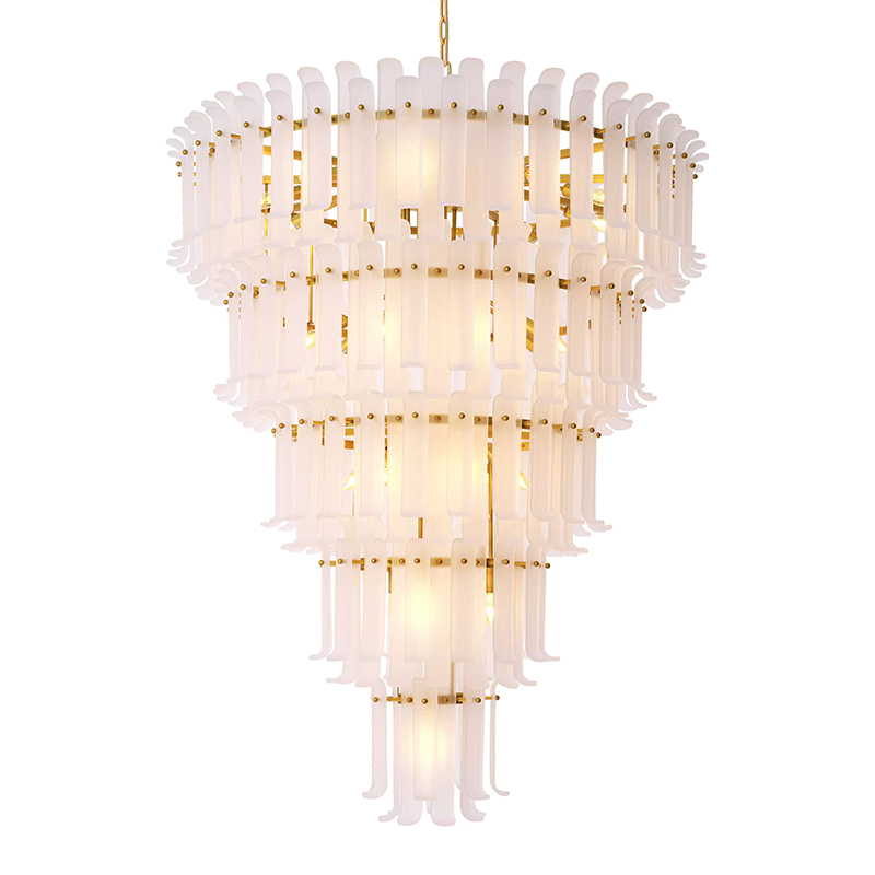 Люстра Philipp Plein Chandelier Rodeo Drive XXL Белая Белое матовое стекло Латунь Люстра Philipp Plein Chandelier Rodeo Drive XXL Белая Белое матовое стекло Латунь в Брянске | Loft Concept