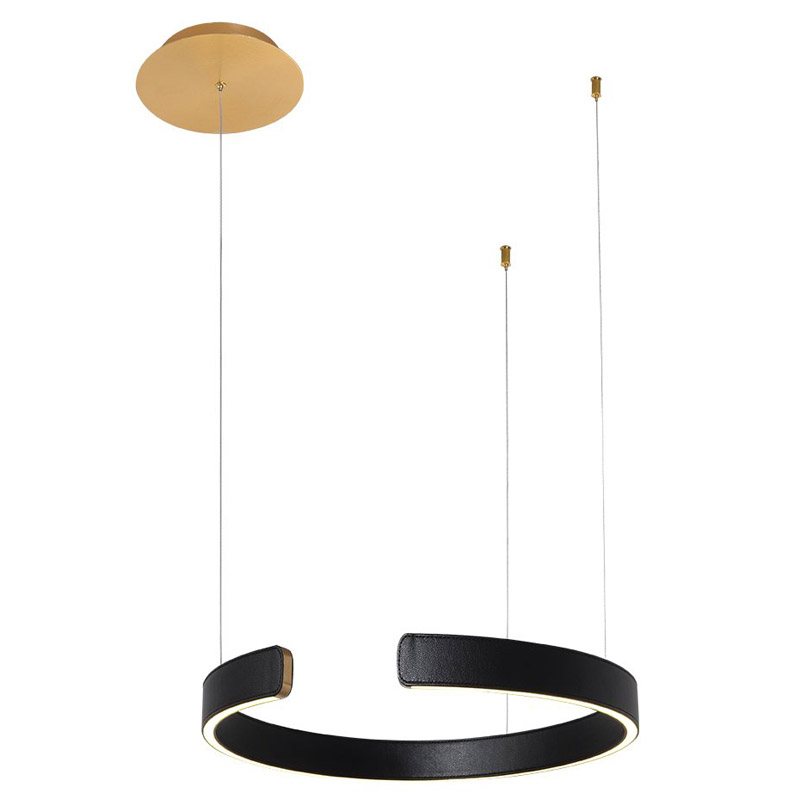 Подвесной светильник Half Ring black leather 40 Черный Золотой Подвесной светильник Half Ring black leather 40 Черный Золотой в Брянске | Loft Concept