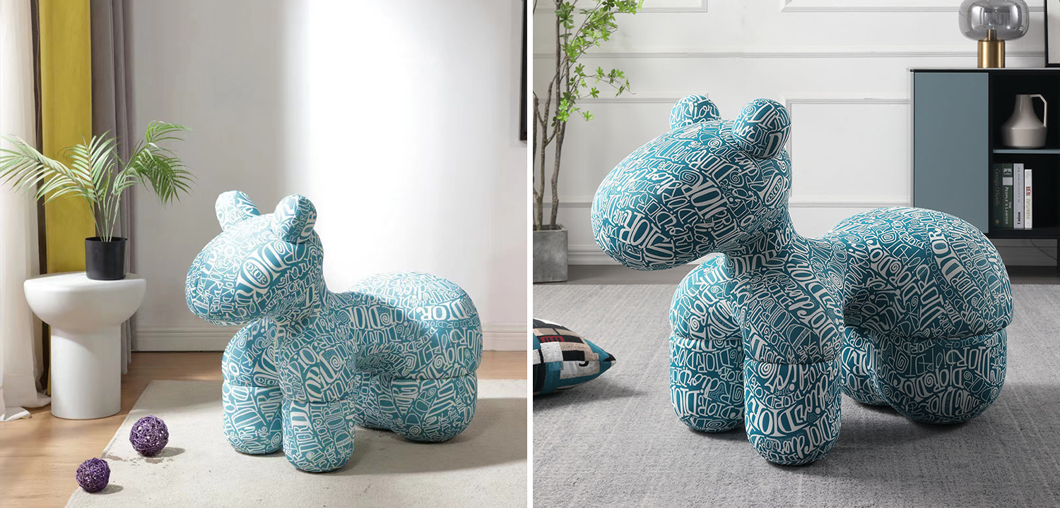 Детское дизайнерское кресло Pony Chair Dior Blue - фото