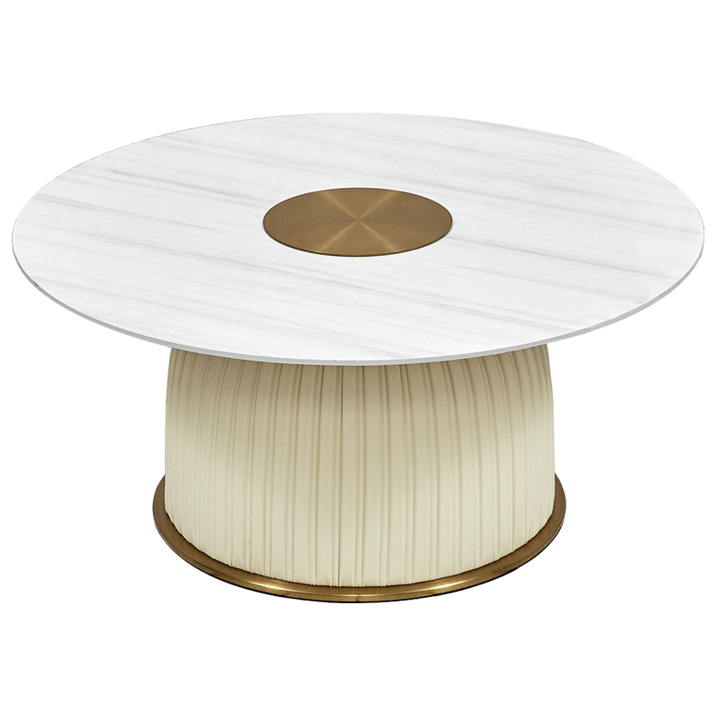 Кофейный стол Orlaith White Gold Round Table Белый ivory ( слоновая кость ) Золотой Кофейный стол Orlaith White Gold Round Table Белый ivory ( слоновая кость ) Золотой в Брянске | Loft Concept