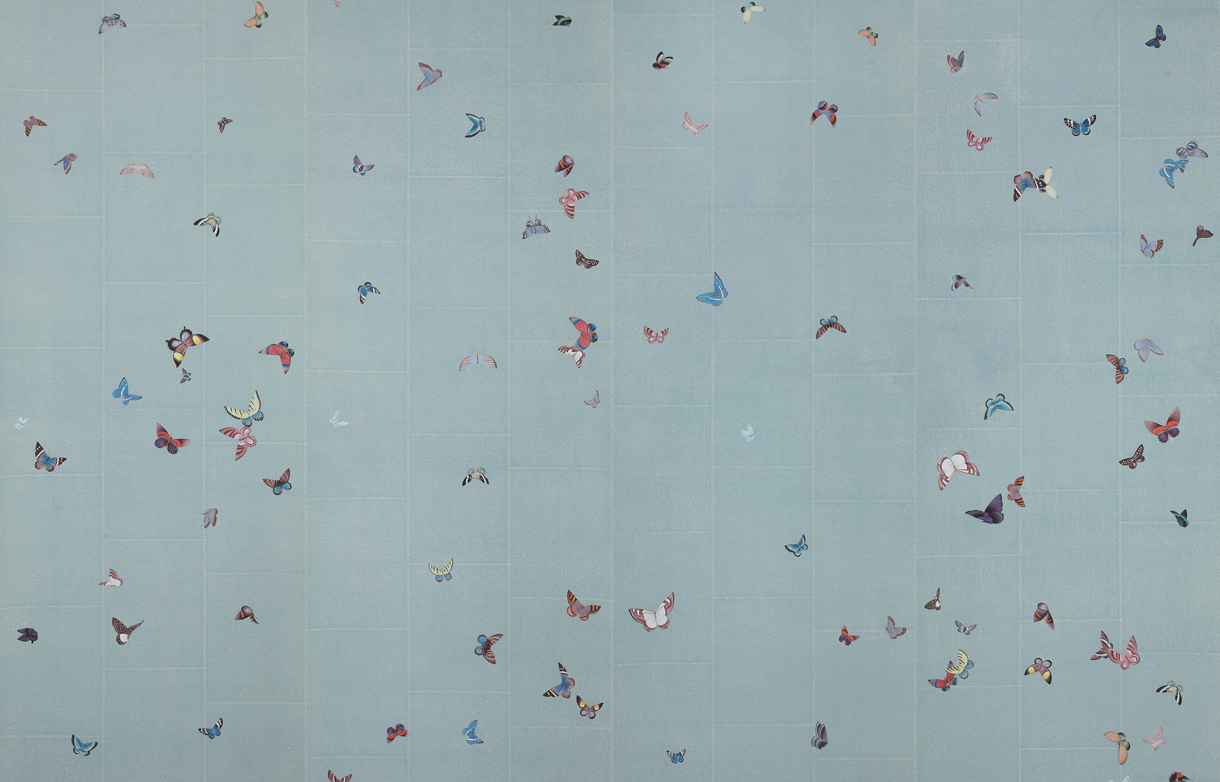Обои ручная роспись Butterflies Icarus on Azure India tea paper Обои ручная роспись Butterflies Icarus on Azure India tea paper - постер Loft-Concept в Брянске