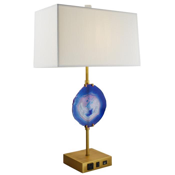 Настольная лампа Blue Agate Table Lamp Латунь Сапфирово-синий в Брянске | Loft Concept 