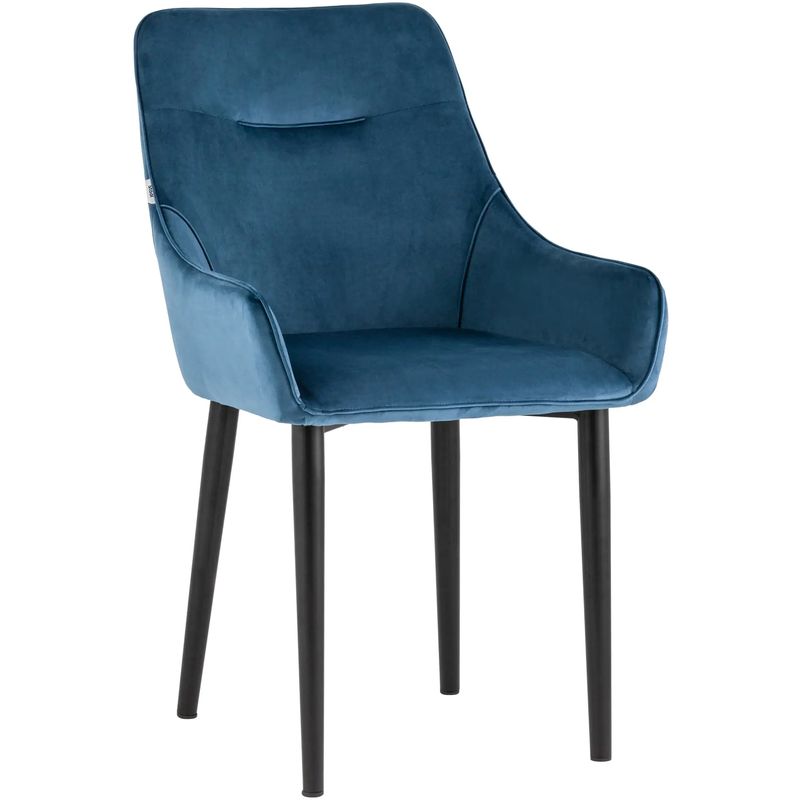 Стул Joan Chair Синий Велюр Синий Черный Стул Joan Chair Синий Велюр Синий Черный в Брянске | Loft Concept