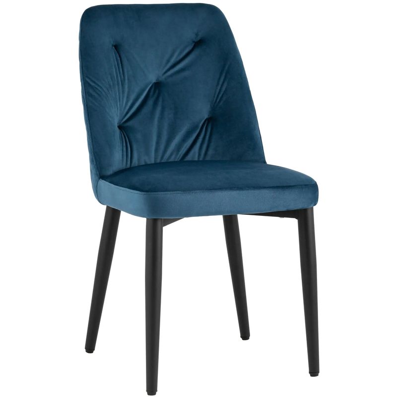 Стул Emma Chair Синий Велюр Синий Черный Стул Emma Chair Синий Велюр Синий Черный в Брянске | Loft Concept