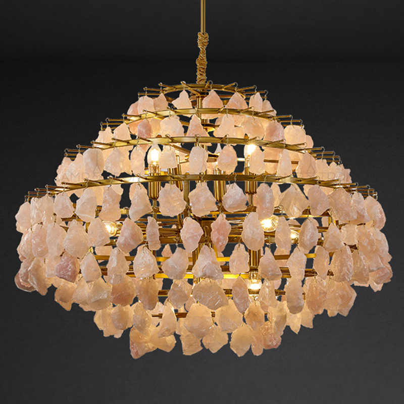 Hardis Pink stone Chandelier 82 Латунь Дымчатая Роза Hardis Pink stone Chandelier 82 Латунь Дымчатая Роза в Брянске | Loft Concept