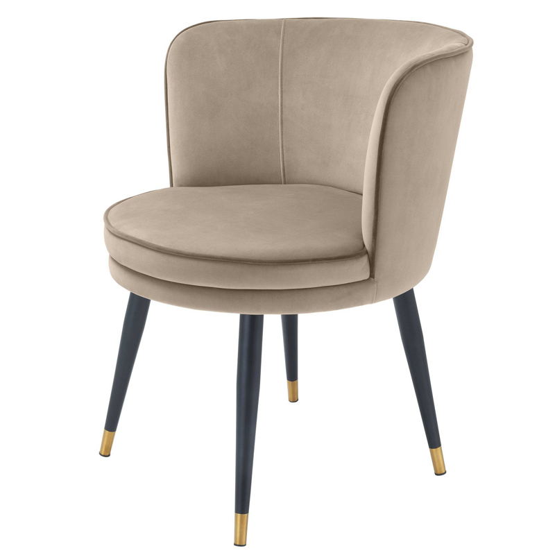 Стул Eichholtz Dining Chair Grenada greige Бежево-серый Черный Латунь Стул Eichholtz Dining Chair Grenada greige Бежево-серый Черный Латунь в Брянске | Loft Concept