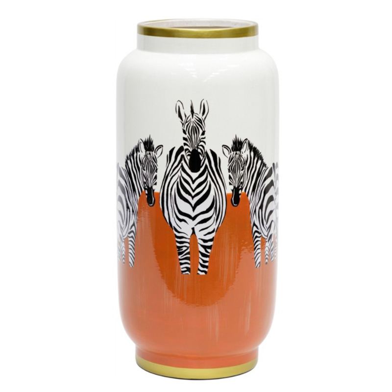 Ваза Zebra Vase white and orange Белый Черный Золотой Оранжевый Ваза Zebra Vase white and orange Белый Черный Золотой Оранжевый в Брянске | Loft Concept
