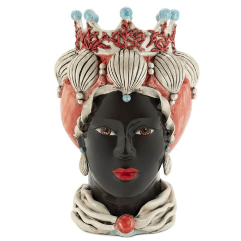 Ваза VASE MORO LADY CORAL Черный Мульти Ваза VASE MORO LADY CORAL Черный Мульти в Брянске | Loft Concept