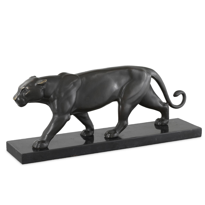 Статуэтка Eichholtz Panther on Marble Base Темная бронза Черный Статуэтка Eichholtz Panther on Marble Base Темная бронза Черный в Брянске | Loft Concept