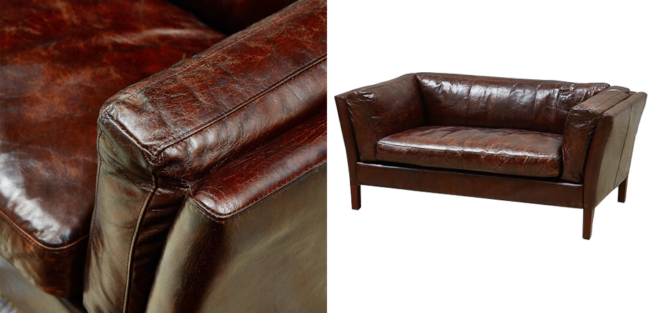 Диван RH SORENSEN Sofa Brown leather double Диван RH SORENSEN Sofa Brown leather double - Loft-Concept в Брянске
