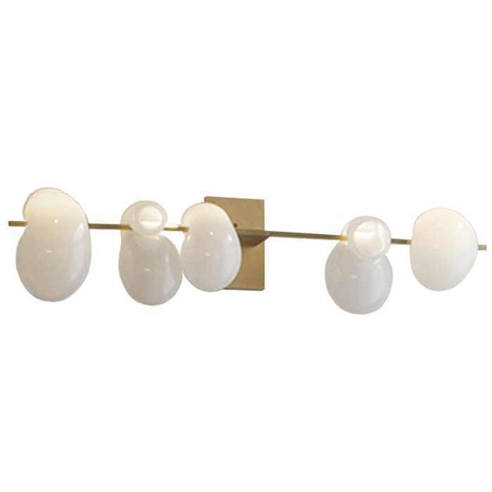 Бра White glass trap 5 Wall Lamp Прозрачный белый Золотой Бра White glass trap 5 Wall Lamp Прозрачный белый Золотой в Брянске | Loft Concept