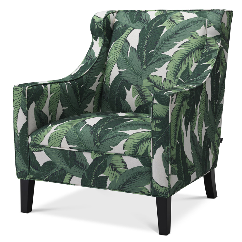Кресло Eichholtz Chair Jenner Mustique green Зеленый Черный Кресло Eichholtz Chair Jenner Mustique green Зеленый Черный в Брянске | Loft Concept