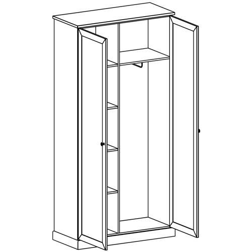 Двухдверный шкаф с зеркальными дверцами Percent Closet Двухдверный шкаф с зеркальными дверцами Percent Closet в Брянске