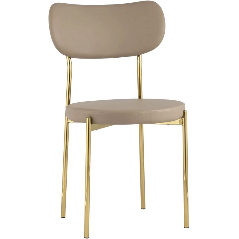 Стул Alfie Chair Золотые ножки Бежевая Экокожа Бежевый Золотой Стул Alfie Chair Золотые ножки Бежевая Экокожа Бежевый Золотой в Брянске | Loft Concept
