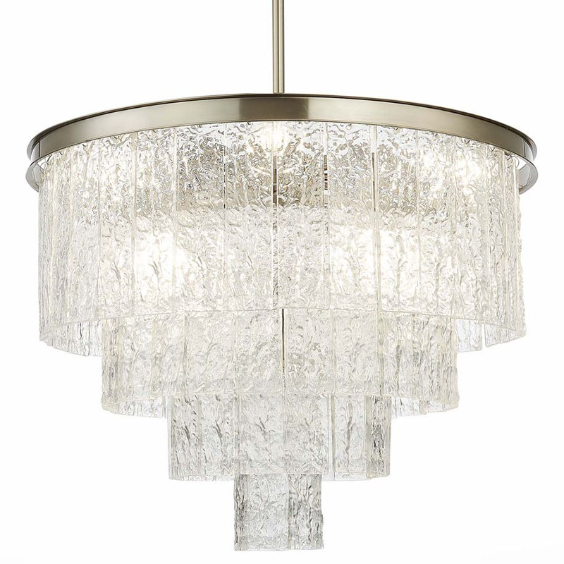 Люстра Renea Textured Glass Chandelier Nickel D60 Никель Прозрачное Стекло Люстра Renea Textured Glass Chandelier Nickel D60 Никель Прозрачное Стекло в Брянске | Loft Concept