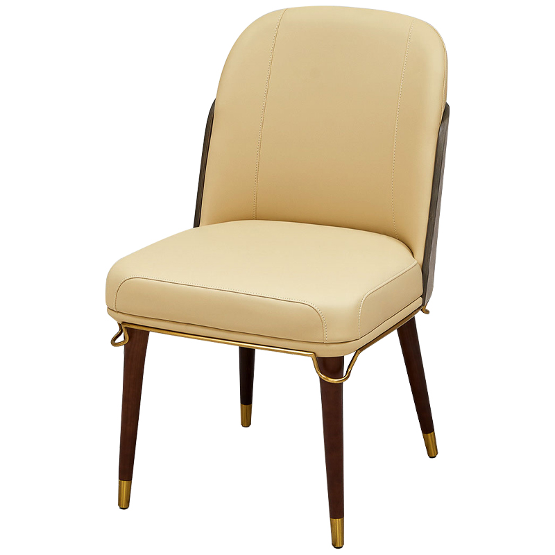 Стул бежевый Emilis Chair ножки из массива ясеня Бежевый Коричневый Латунь Стул бежевый Emilis Chair ножки из массива ясеня Бежевый Коричневый Латунь в Брянске | Loft Concept