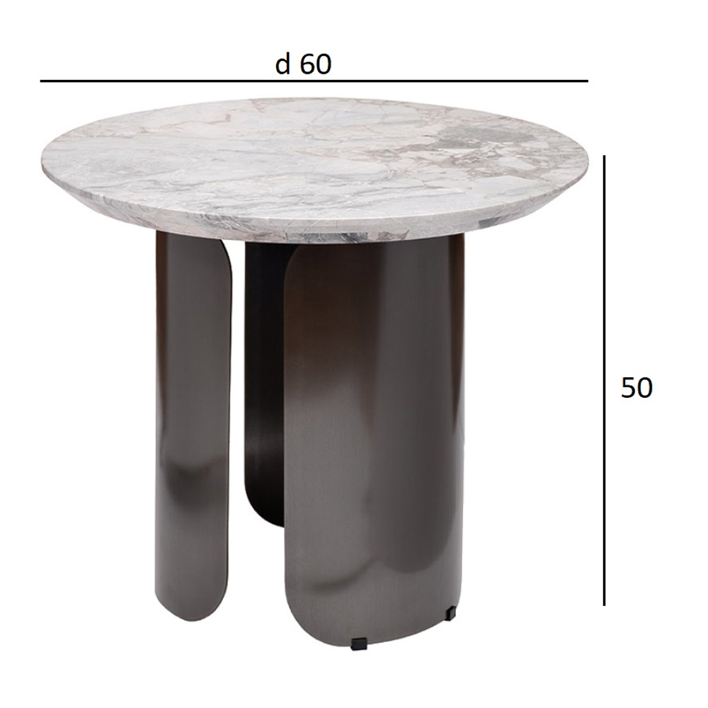 Столик журнальный круглый с мраморной столешницей Gray Marble Table Столик журнальный круглый с мраморной столешницей Gray Marble Table в Брянске