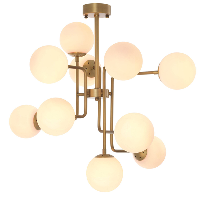 Люстра Eichholtz Chandelier Chase Латунь Античная полированная Белый Люстра Eichholtz Chandelier Chase Латунь Античная полированная Белый в Брянске | Loft Concept