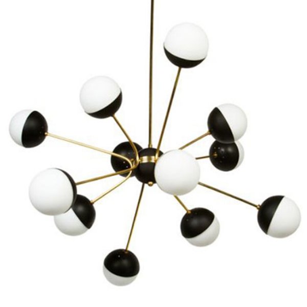 Люстра Rewire Custom Orb Chandelier  Черный Латунь Прозрачный белый в Брянске | Loft Concept 