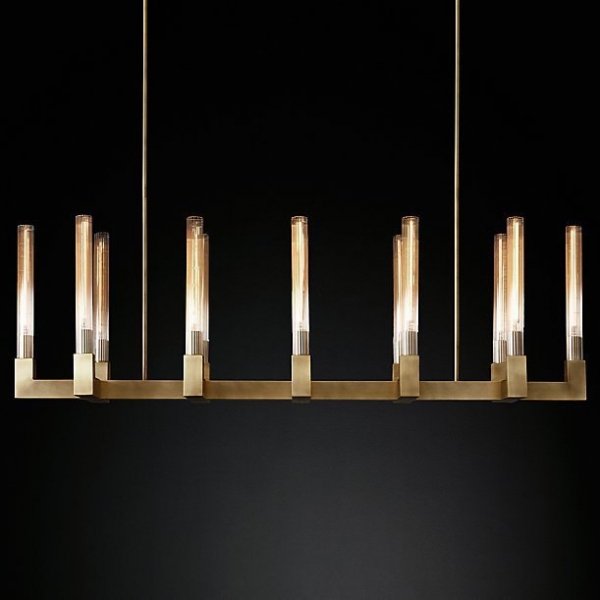Люстра RH CANELLE Linear Chandelier 12 Modern Brass Латунь Люстра RH CANELLE Linear Chandelier 12 Modern Brass Латунь в Брянске | Loft Concept