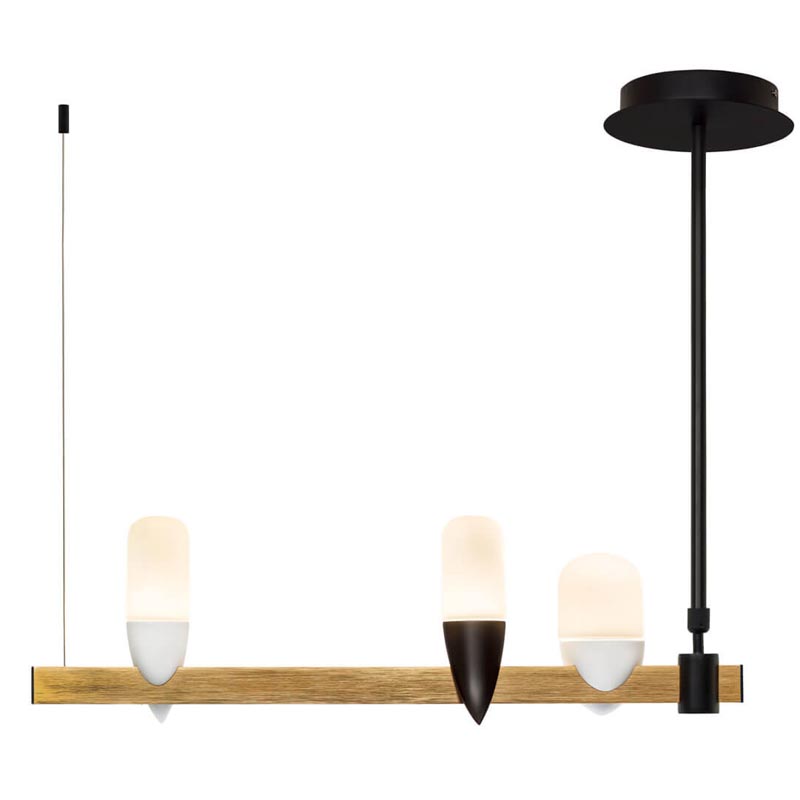Люстра Ebenezer Chandelier Linear black 60 Латунь Черный Люстра Ebenezer Chandelier Linear black 60 Латунь Черный в Брянске | Loft Concept