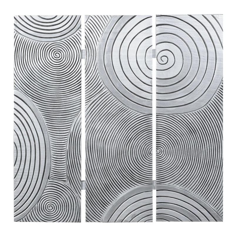 Панно Hypnotizing Spirals Серебряный Черный Панно Hypnotizing Spirals Серебряный Черный в Брянске | Loft Concept
