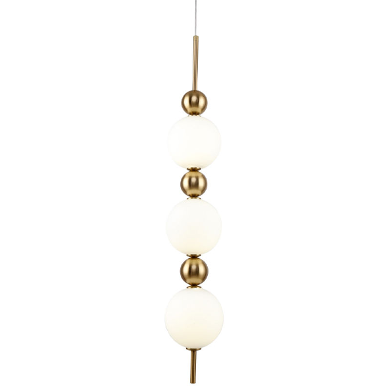 Подвесной светильник PEARLS SUSPENSION 3 Лампы Белый Латунь Подвесной светильник PEARLS SUSPENSION 3 Лампы Белый Латунь в Брянске | Loft Concept