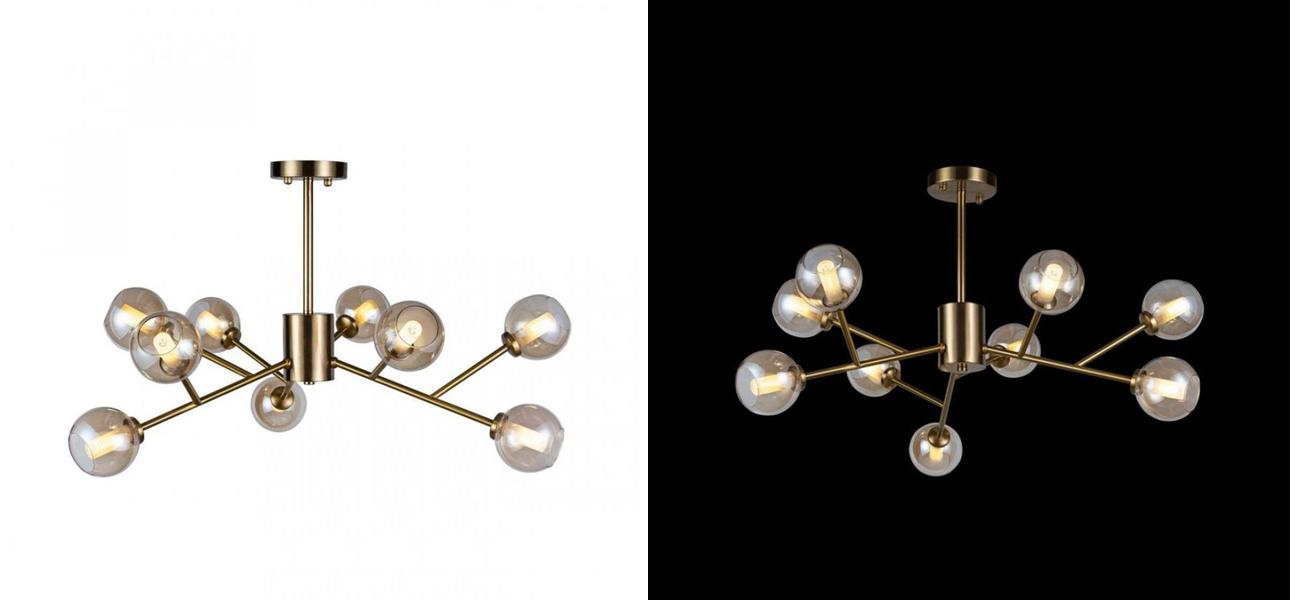 Люстра Boule De Cristal amber 9 - фото №1