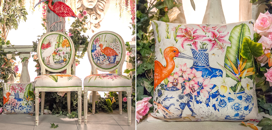 Декоративная подушка Flowers and Scarlet Ibis Pillow Декоративная подушка Flowers and Scarlet Ibis Pillow - Loft-Concept в Брянске