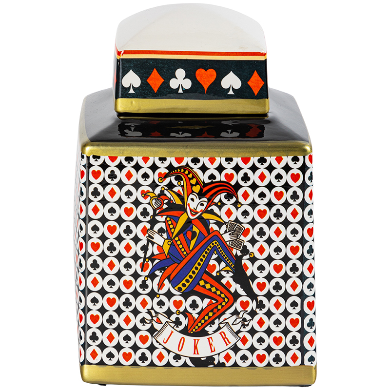 Ваза с крышкой Joker Poker Collection Vase Мульти Черно-белый Красный Золотой Ваза с крышкой Joker Poker Collection Vase Мульти Черно-белый Красный Золотой в Брянске | Loft Concept