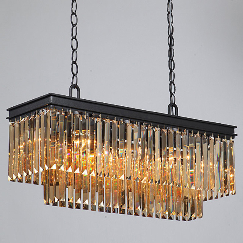 Люстра Odeon Amber GLASS Rectangular Chandelier Black iron Янтарное стекло 80 Черный матовый Люстра Odeon Amber GLASS Rectangular Chandelier Black iron Янтарное стекло 80 Черный матовый в Брянске | Loft Concept