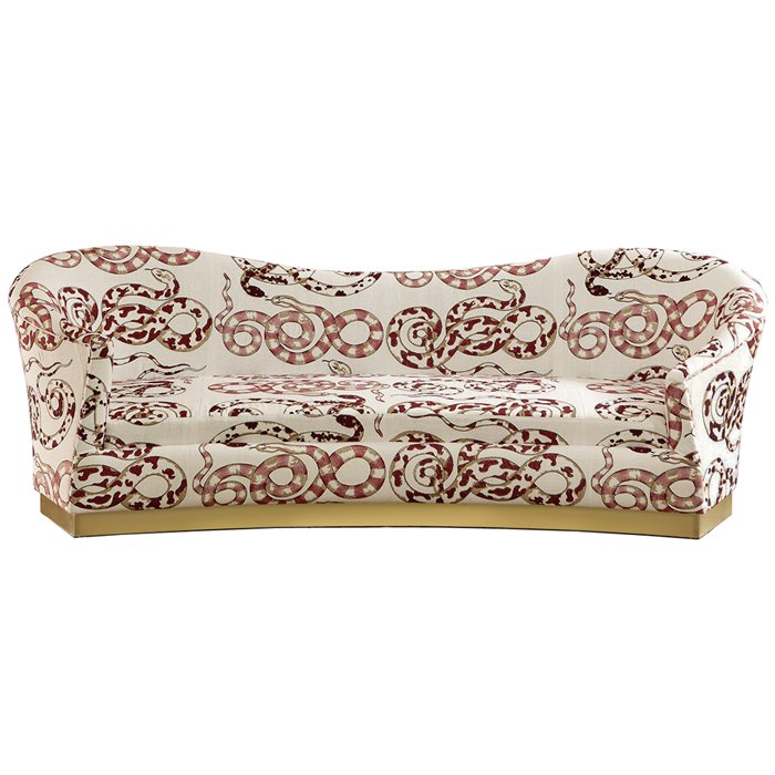 Диван KELLY SOFA Venimeuses Snake Embroidery Белый Диван KELLY SOFA Venimeuses Snake Embroidery Белый в Брянске | Loft Concept