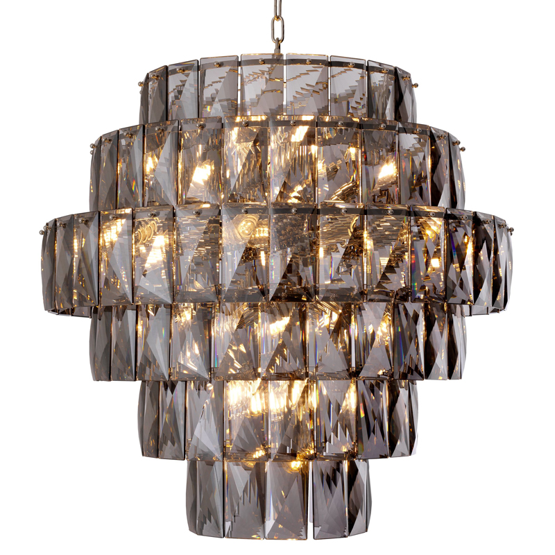 Люстра Eichholtz Chandelier Amazone L smoke Никель Стекло Смок Люстра Eichholtz Chandelier Amazone L smoke Никель Стекло Смок в Брянске | Loft Concept