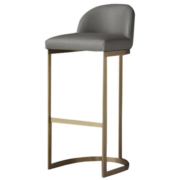 Барный стул Barrel Back Counter Stool Taupe Бежево-серый Золотой Барный стул Barrel Back Counter Stool Taupe Бежево-серый Золотой в Брянске | Loft Concept