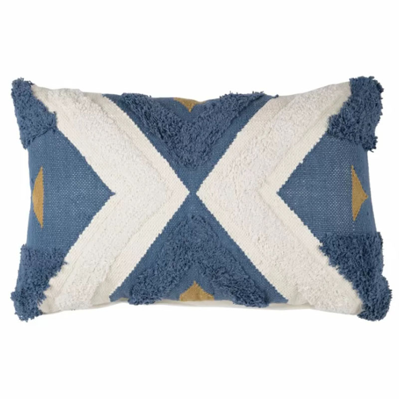 Подушка Blue Ikat Синий Белый Золотой Подушка Blue Ikat Синий Белый Золотой в Брянске | Loft Concept
