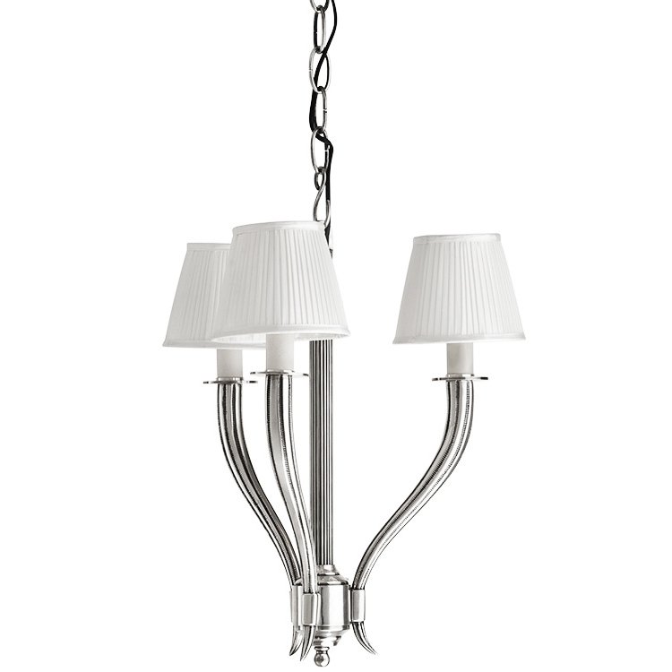 Люстра Eichholtz Chandelier Mayflower 3 Белый Нержавеющая сталь Люстра Eichholtz Chandelier Mayflower 3 Белый Нержавеющая сталь в Брянске | Loft Concept