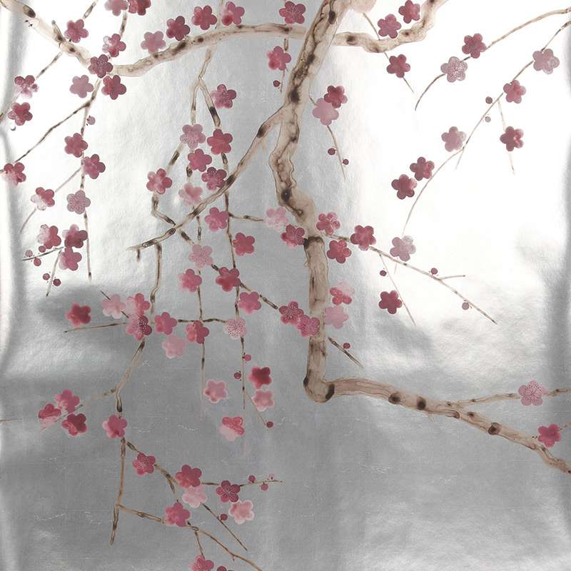 Обои ручная роспись Plum Blossom Blossom on Tarnished Silver gilded paper Обои ручная роспись Plum Blossom Blossom on Tarnished Silver gilded paper в Брянске | Loft Concept