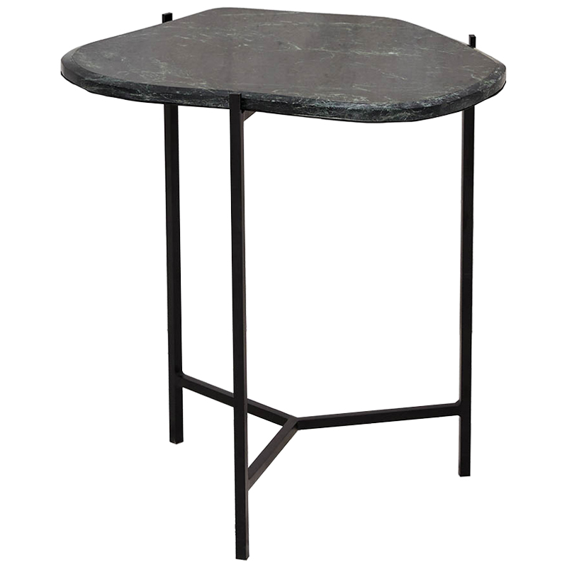 Приставной стол с каменной столешницей Tuan Side Table Черный Малахит (зеленый) Приставной стол с каменной столешницей Tuan Side Table Черный Малахит (зеленый) в Брянске | Loft Concept