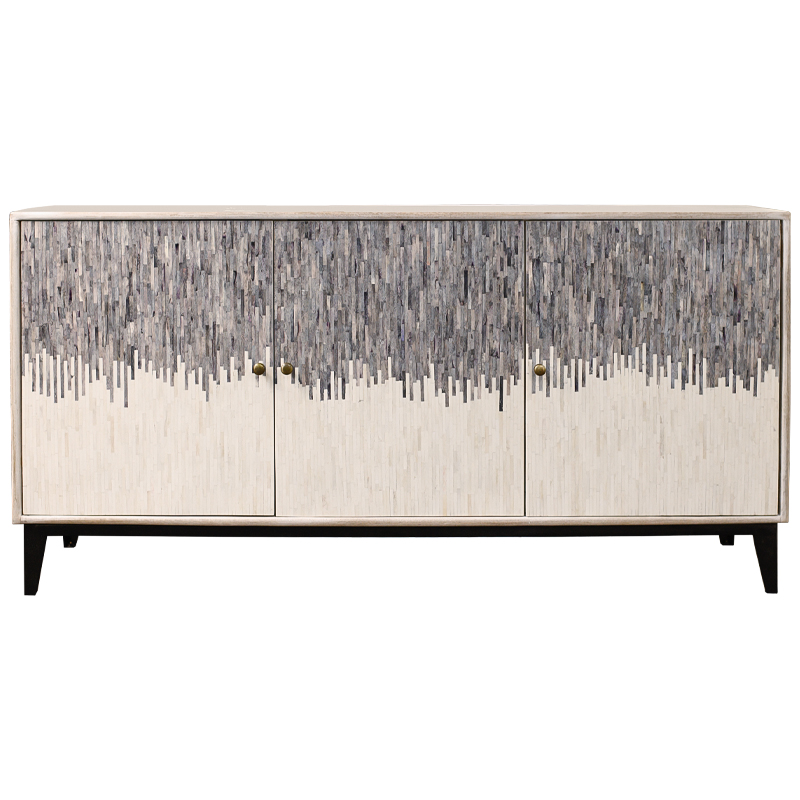 Комод с инкрустацией Grey White Bone Inlay Серый Белый ivory ( слоновая кость ) в Брянске | Loft Concept 
