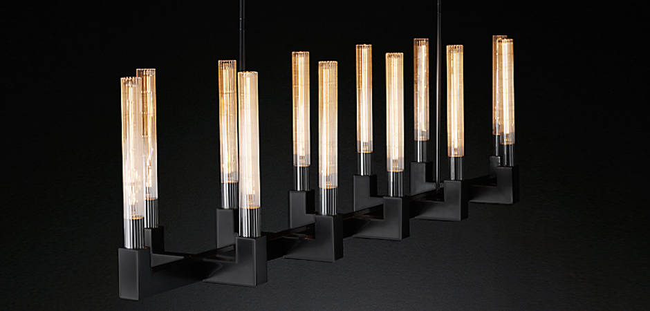 Люстра RH CANELLE Linear Chandelier 12 Modern Black Люстра RH CANELLE Linear Chandelier 12 Modern Black - Loft-Concept в Брянске
