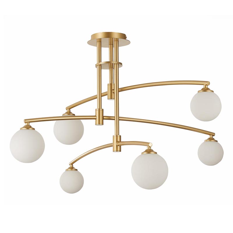 Люстра Glendon Chandelier 6 Balls Золотой Белый Люстра Glendon Chandelier 6 Balls Золотой Белый в Брянске | Loft Concept