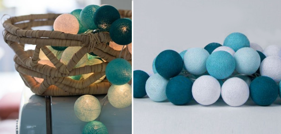 Гирлянда хлопковые фонарики Сotton Ball Aqua - Loft-Concept в Брянске