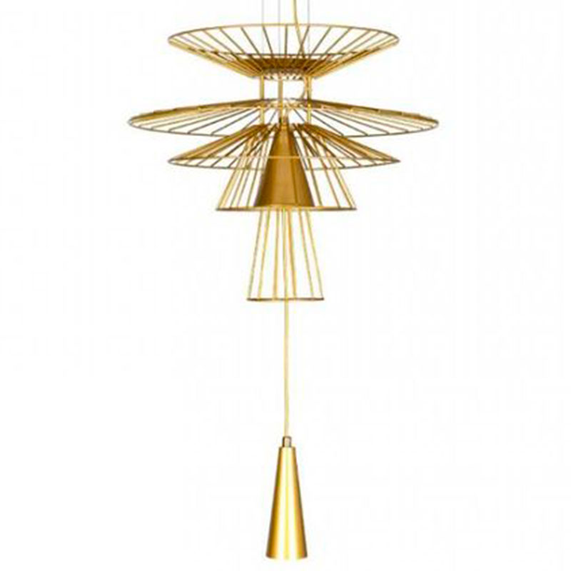 Люстра с металлическим плафоном Shade Metal Chandelier 70 см Золотой Люстра с металлическим плафоном Shade Metal Chandelier 70 см Золотой в Брянске | Loft Concept