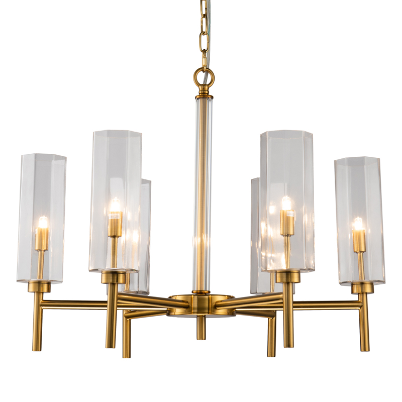 Люстра Claudine Chandelier 65 Латунь Прозрачный Люстра Claudine Chandelier 65 Латунь Прозрачный в Брянске | Loft Concept