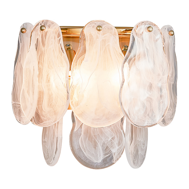 Бра Maat Textured Glass Sconce Белое матовое стекло Глянцевое золото Бра Maat Textured Glass Sconce Белое матовое стекло Глянцевое золото в Брянске | Loft Concept