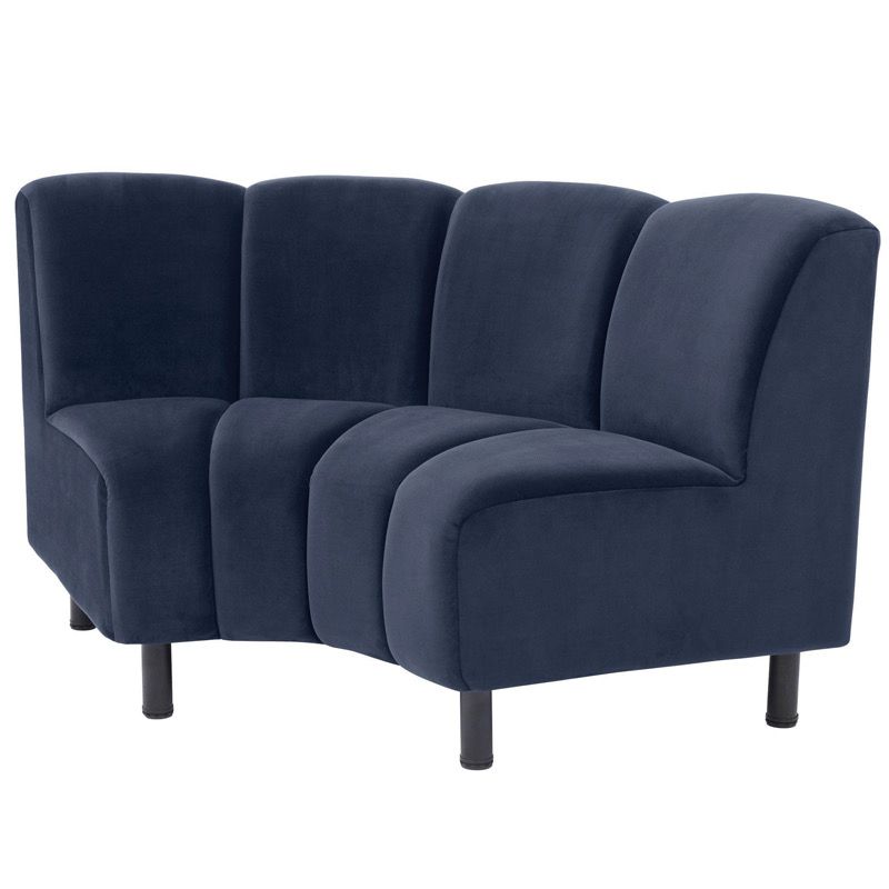 Диван Eichholtz Sofa Hillman II Сапфирово-синий Черный Диван Eichholtz Sofa Hillman II Сапфирово-синий Черный в Брянске | Loft Concept