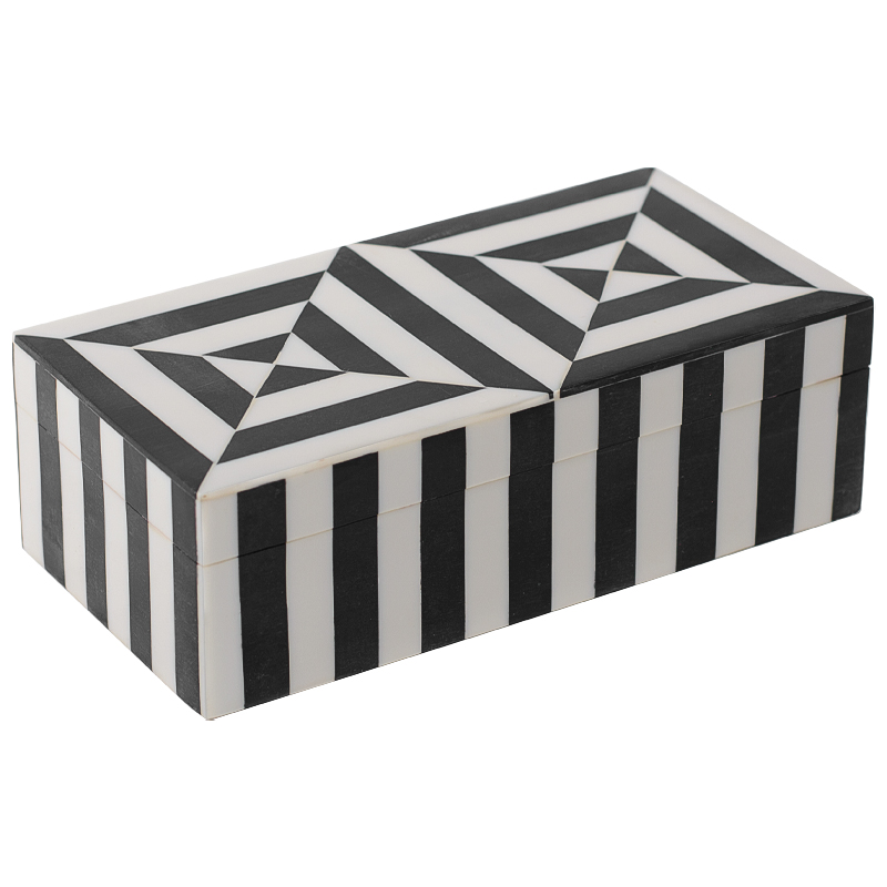Шкатулка Squares Bone Inlay Box Черно-белый Шкатулка Squares Bone Inlay Box Черно-белый в Брянске | Loft Concept