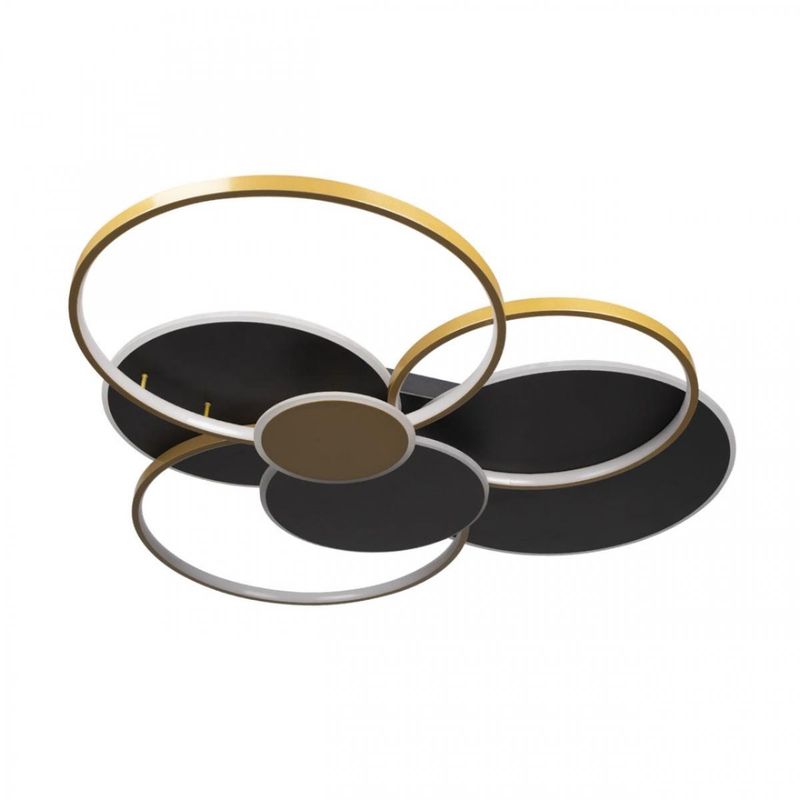 Потолочный светильник Black three rings Gold 100 см Золотой Черный Потолочный светильник Black three rings Gold 100 см Золотой Черный в Брянске | Loft Concept