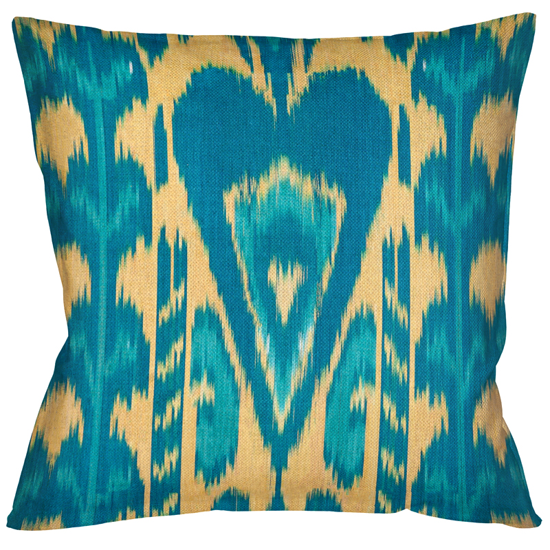 Декоративная подушка Ikat Pattern Голубая Мульти Декоративная подушка Ikat Pattern Голубая Мульти в Брянске | Loft Concept